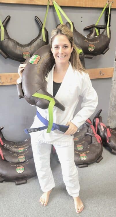 Sara Halcumb - Jiu Jitsu Blue Belt<hr>Level 1 Suples Bulgarian Bag Certified<hr>Yoga for BJJ Certified